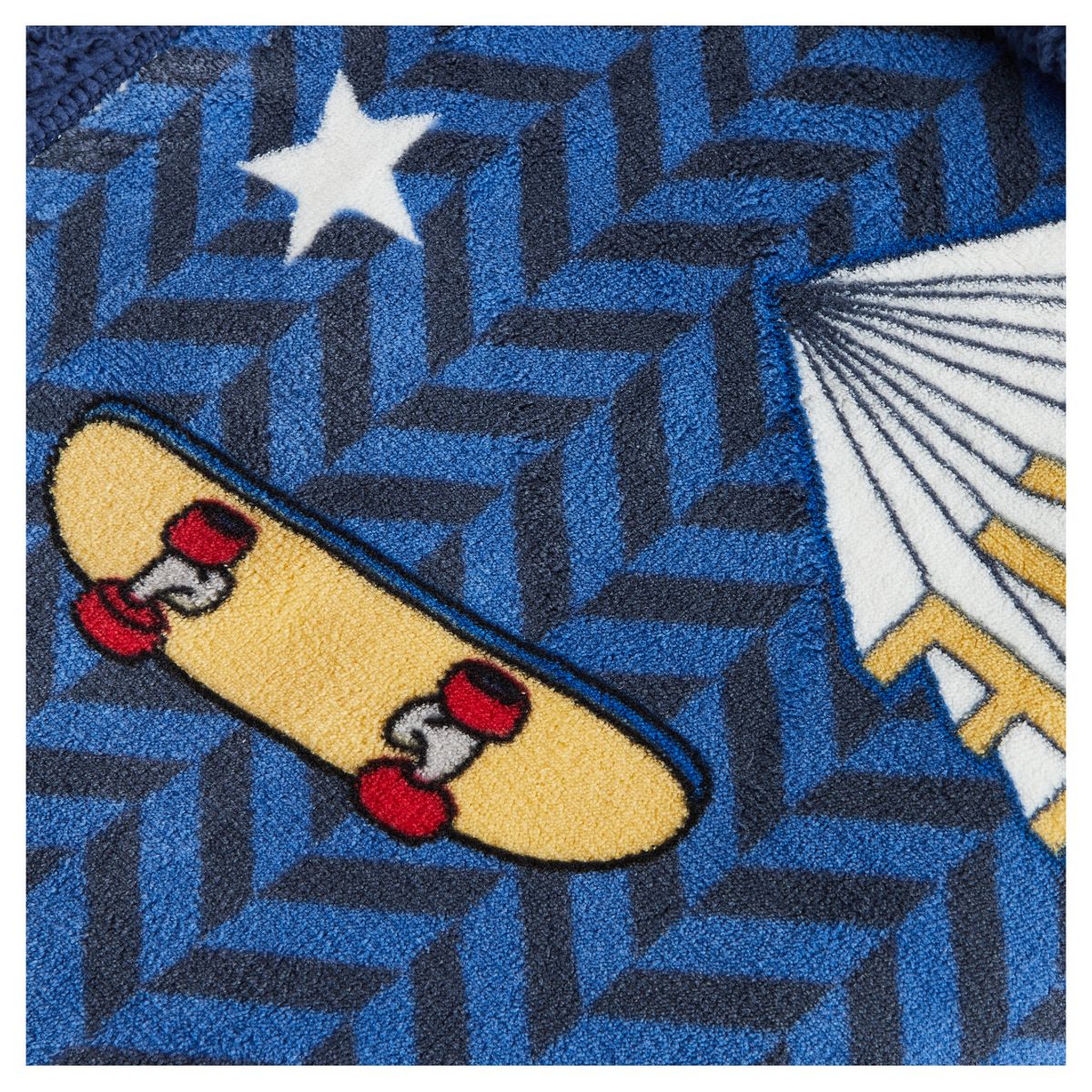 Voir la diapositive 2 : ACTUEL Plaid enfant fantaisie en flanelle sherpa SKATE
