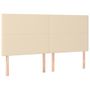 Voir la diapositive 4 : VIDAXL Tete de lit a LED Creme 200x5x118/128 cm Tissu