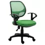 IDIMEX Chaise de bureau COOL fauteuil pivotant ergonomique avec accoudoirs, chaise dactylo à roulettes réglable en hauteur, mesh vert foncé