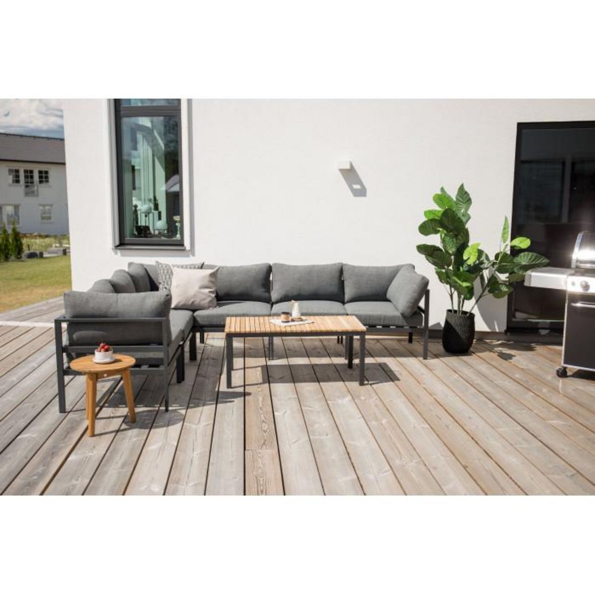 Paris Prix Table Basse de Jardin  Brasilia  110cm Naturel & Noir