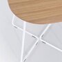 Paris Prix Table d'Appoint Design  Basil  46cm Chêne & Blanc