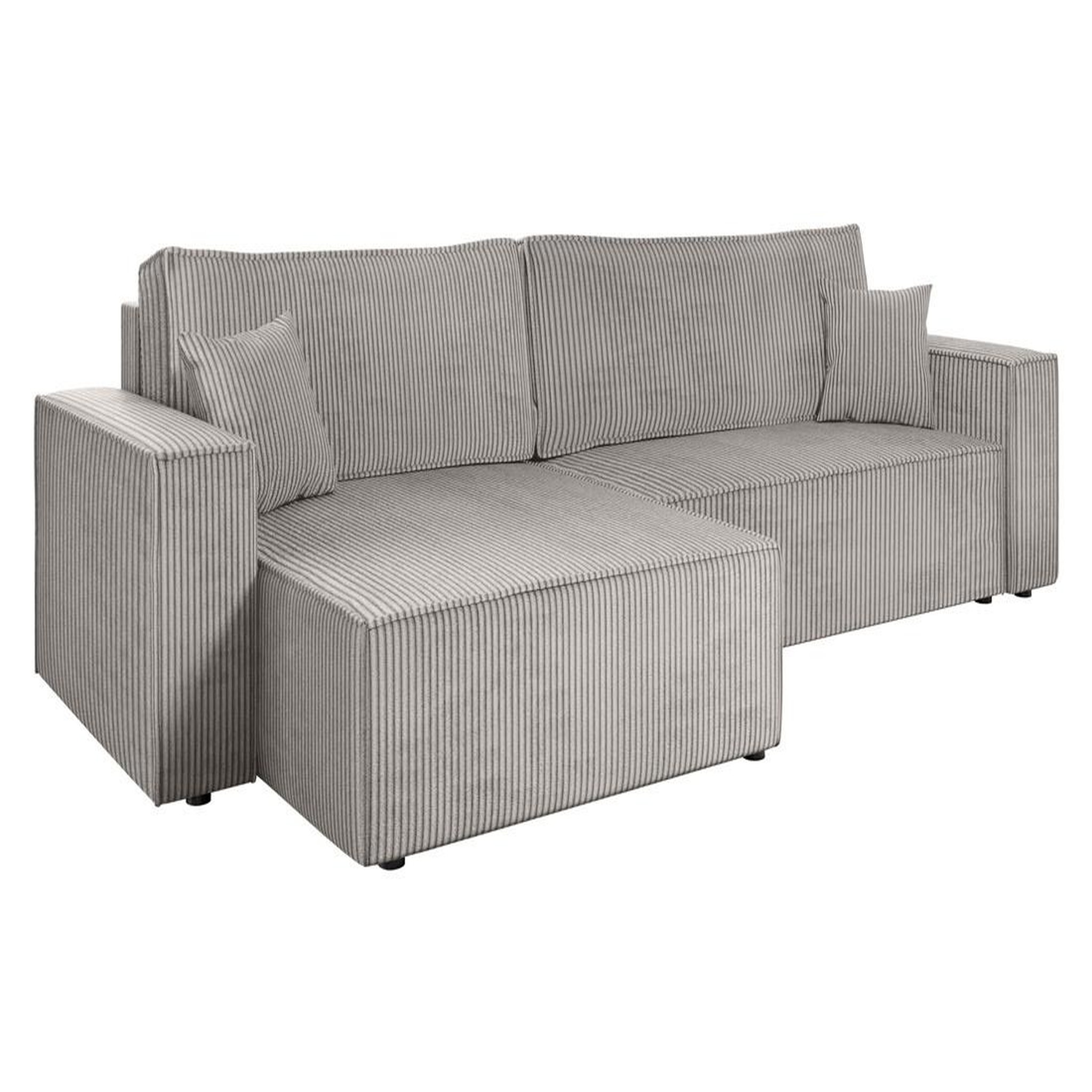 Voir la diapositive 5 : BEST MOBILIER Cezanne - canapé d'angle réversible 5 places convertible avec coffre en velours côtelé