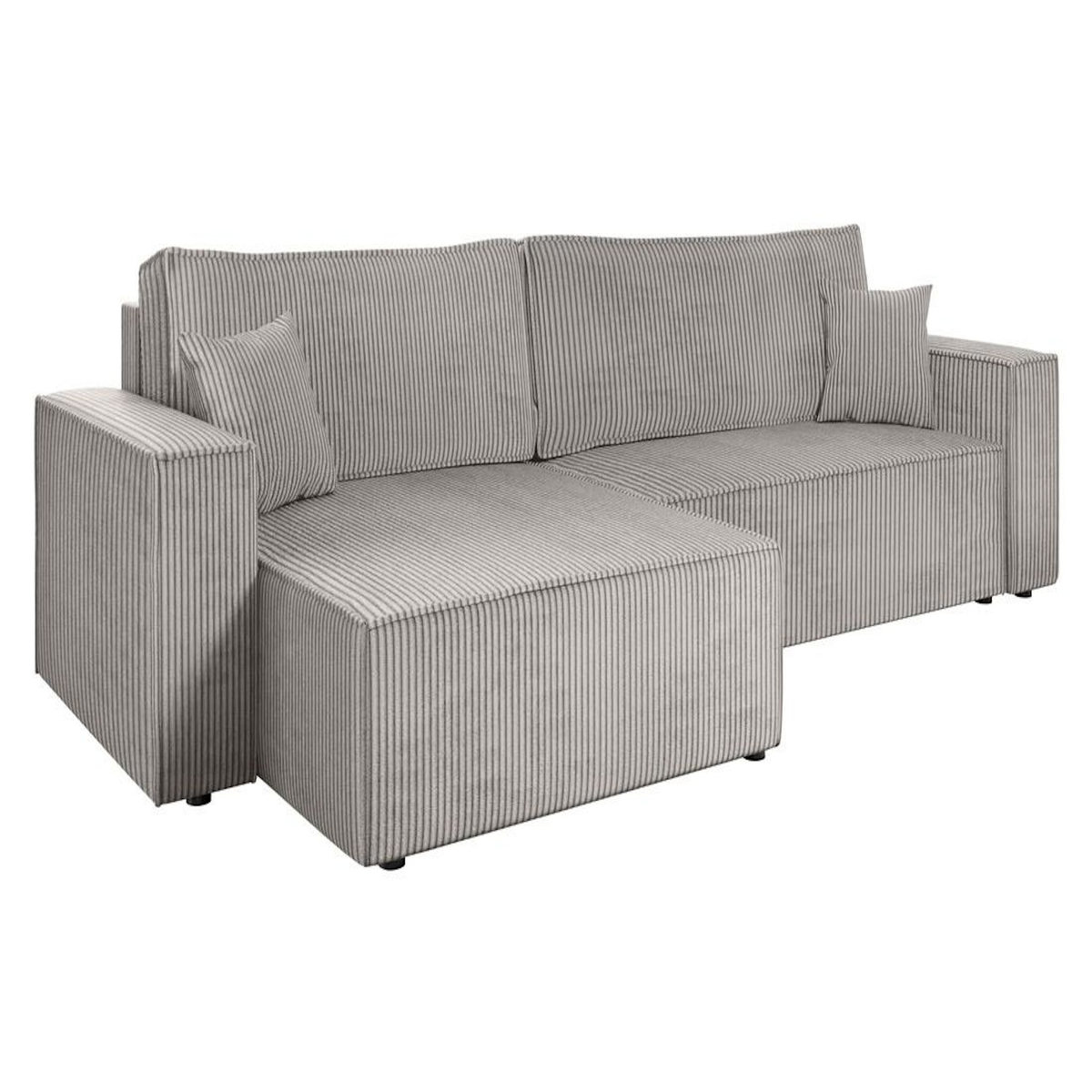 BEST MOBILIER Cezanne - canapé d'angle réversible 5 places convertible avec coffre en velours côtelé