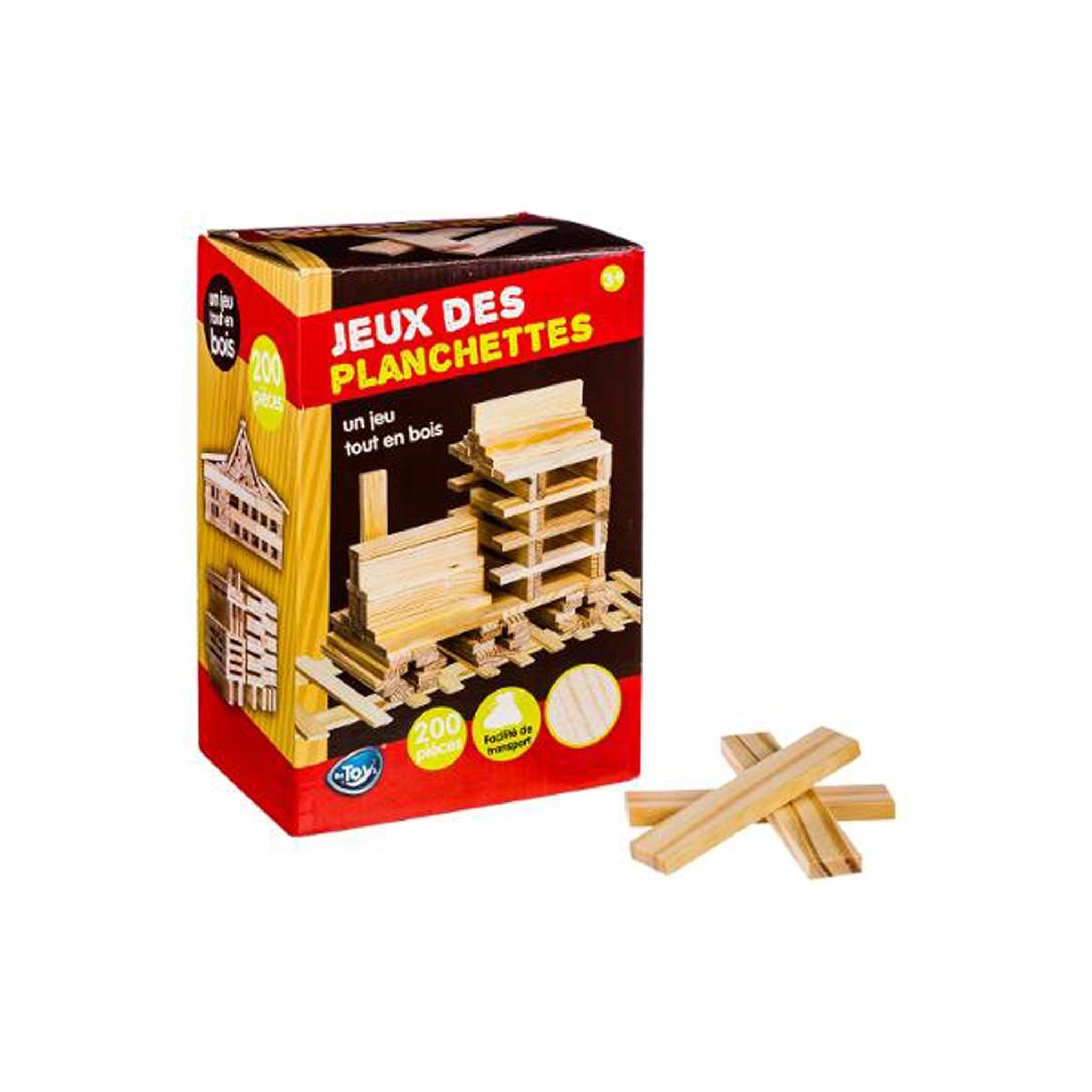 Voir la diapositive 2 : Be Toys Jeu de création en bois  200 planchettes  naturel
