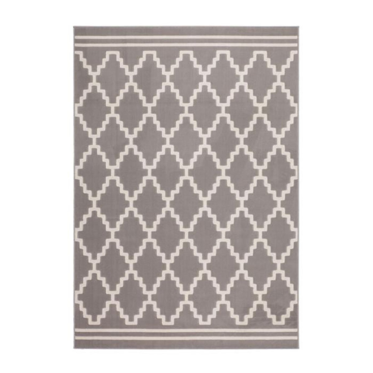 Paris Prix Tapis Imprimé Losange à Poils Courts  Lina  Taupe