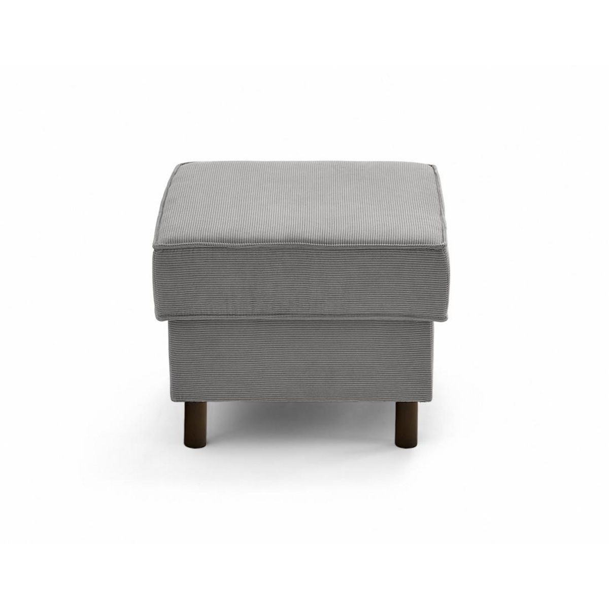 LISA DESIGN Jake - pouf en velours côtelé - pieds bois foncé