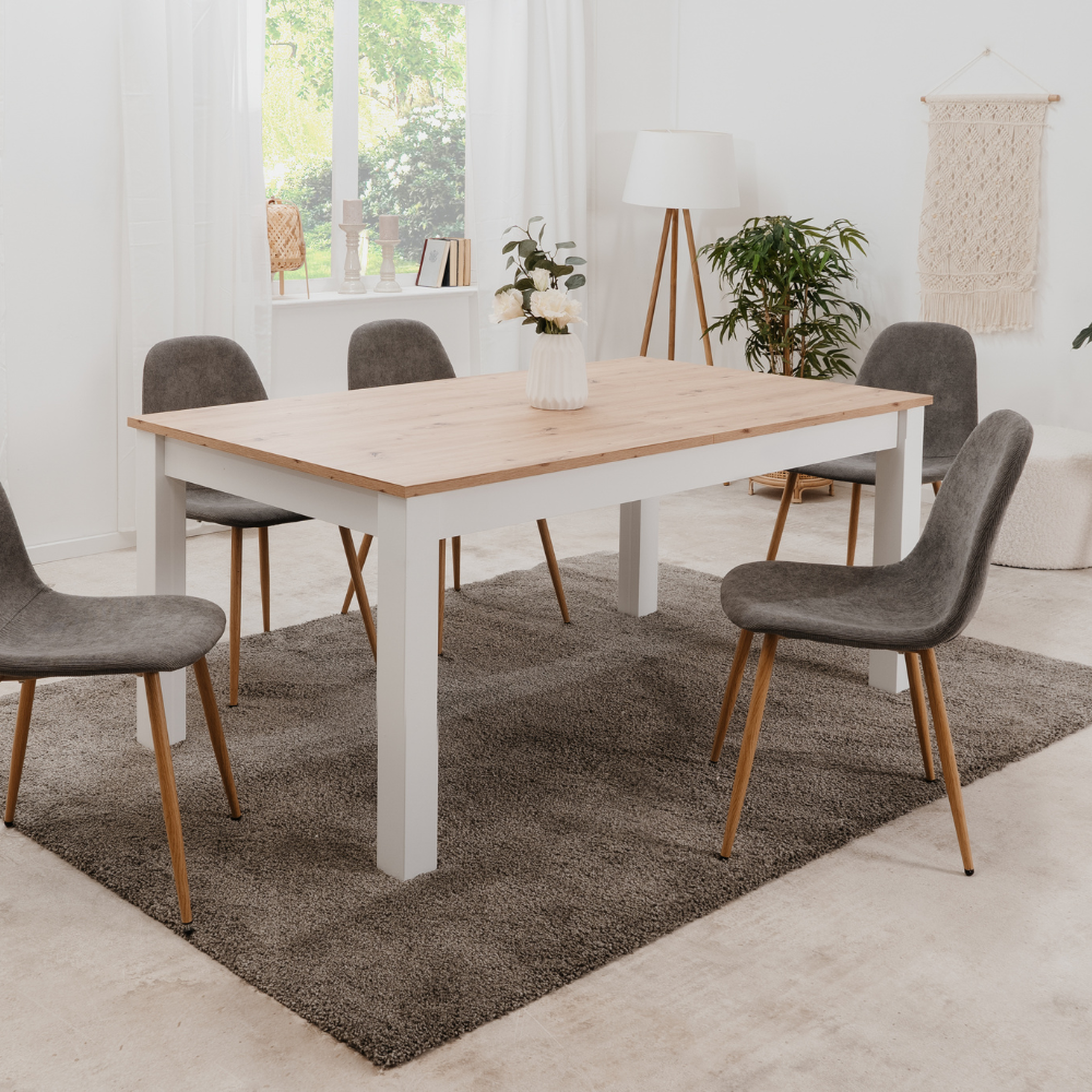 Voir la diapositive 2 : CONCEPT USINE Table à manger en bois extensible 10 personnes skadar
