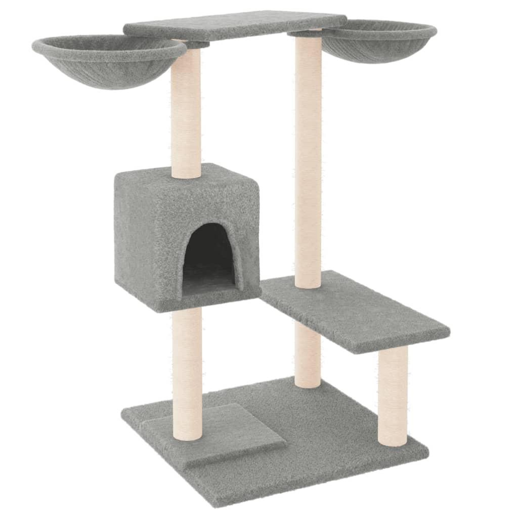 Voir la diapositive 2 : VIDAXL Arbre a chat avec griffoirs gris clair 82 cm