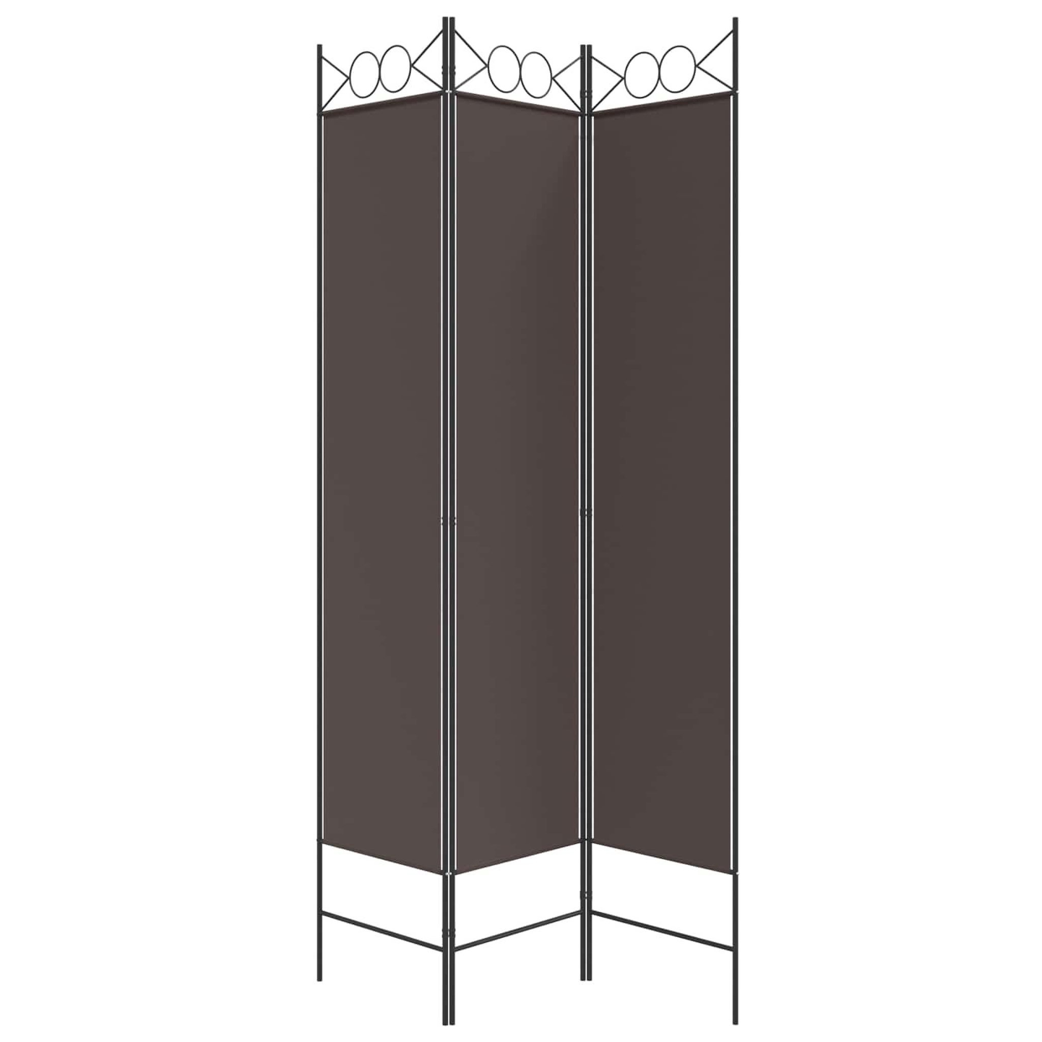 Voir la diapositive 3 : VIDAXL Cloison de separation 3 panneaux marron 120x200 cm tissu