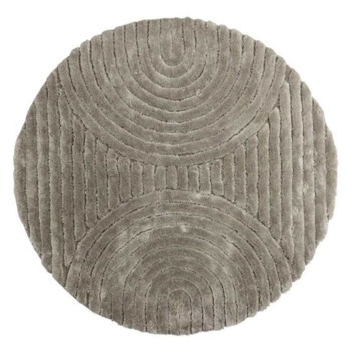 Paris Prix Tapis Déco Texturé Rond  Niklas  200cm Grège