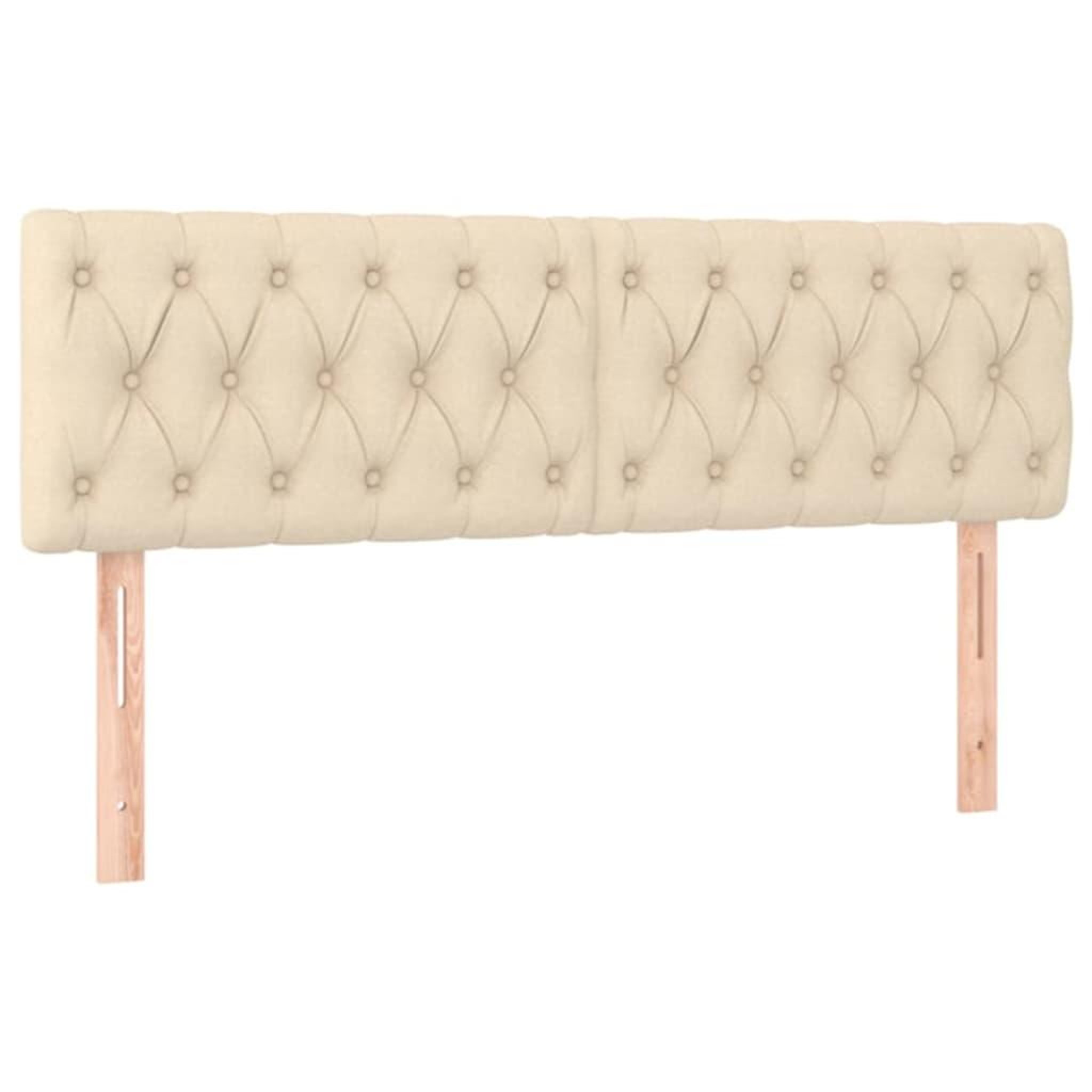 Voir la diapositive 2 : VIDAXL Tetes de lit 2 pcs Creme 72x7x78/88 cm Tissu