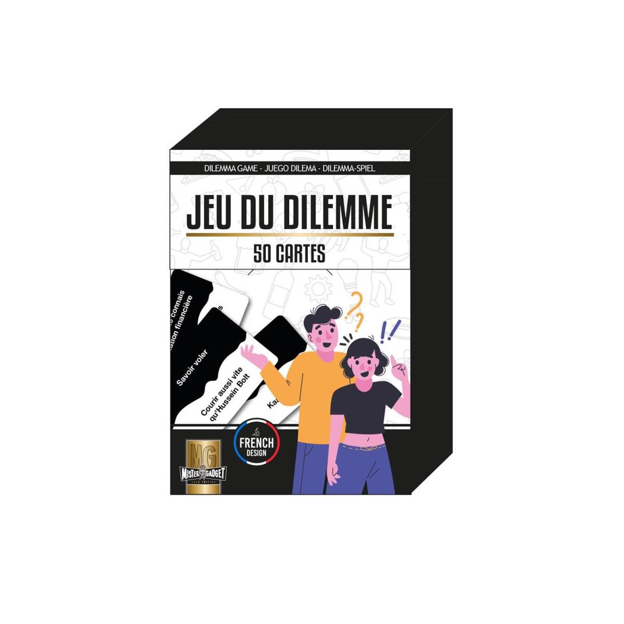 Voir la diapositive 4 : MISTER GADGET Jeu de 50 cartes  dilemme  9cm blanc & noir