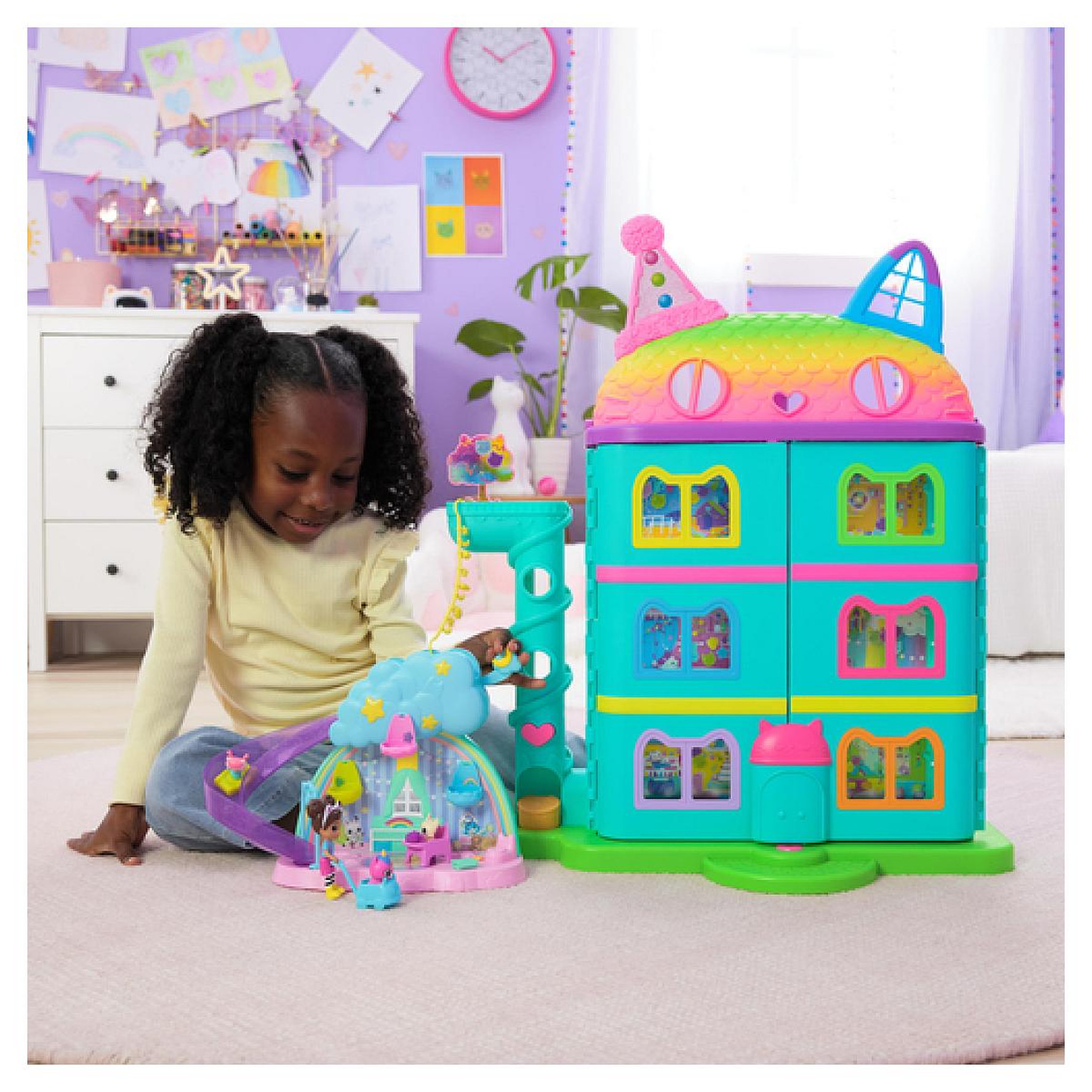 Voir la diapositive 5 : SpinMaster Gabby's Dollhouse Kitty Care Ear Purrfect Playroom