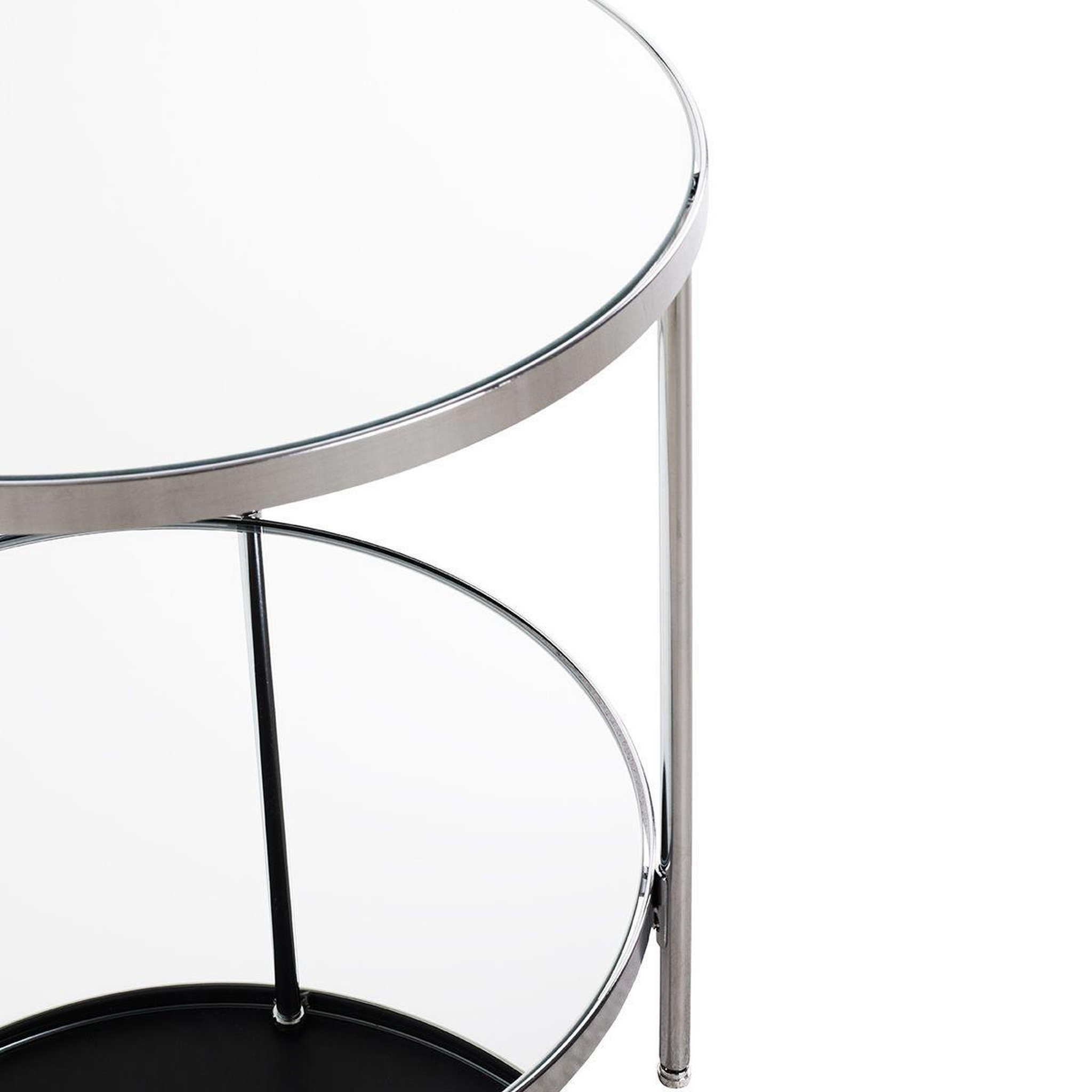 Voir la diapositive 3 : Paris Prix Table d'appoint ronde  palace  46cm chrome