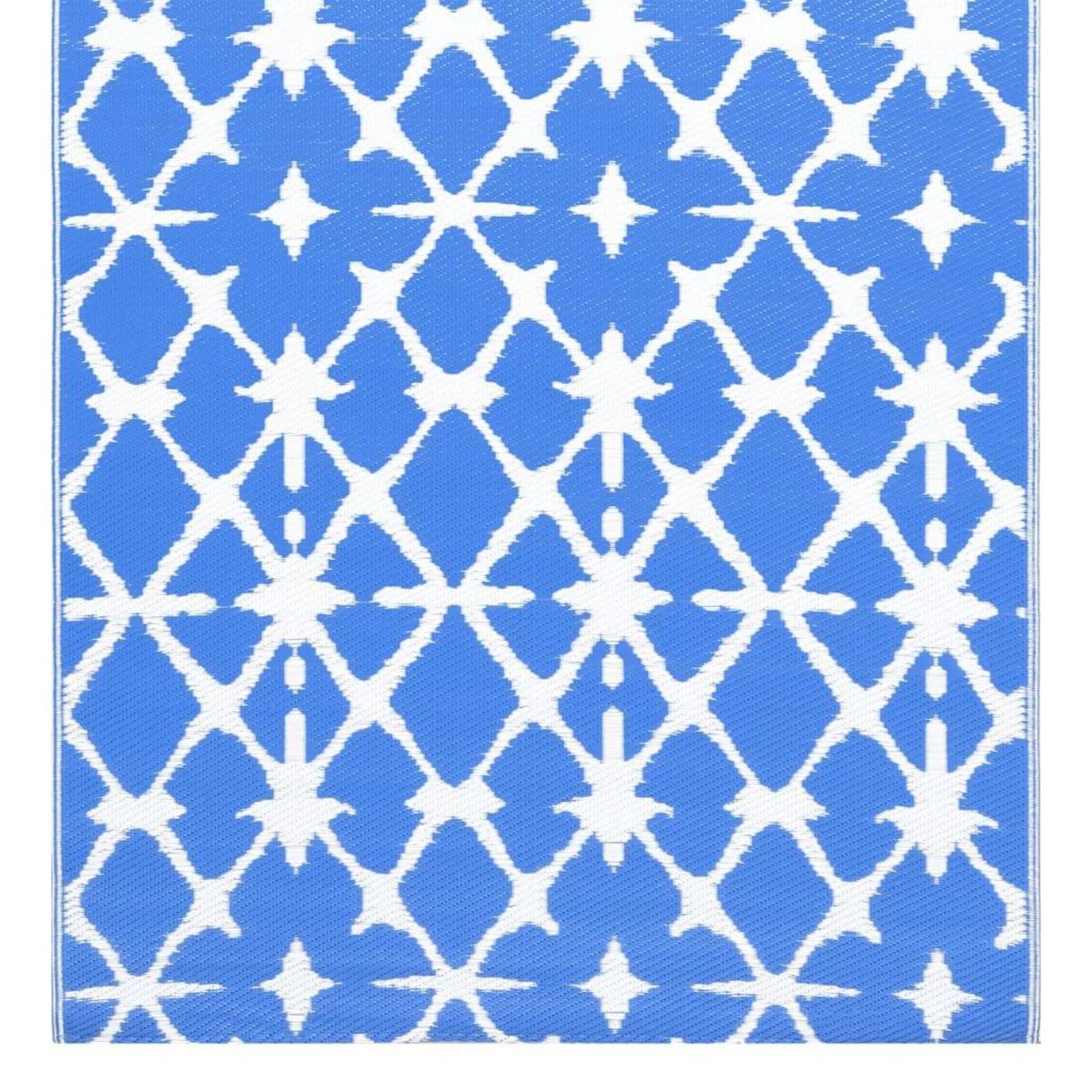 VIDAXL Tapis d'exterieur ARAKIL bleu et blanc 80x150 cm PP
