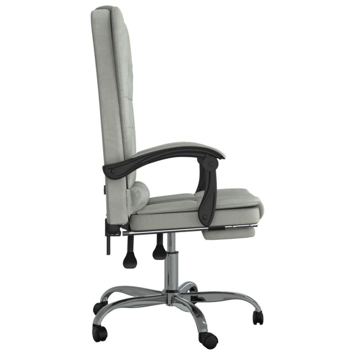 VIDAXL Fauteuil de massage inclinable de bureau Gris clair Velours