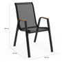 Voir la diapositive 6 : ID MARKET Lot de 6 chaises de jardin NOUMEA métal et textilène empilables noir et bois