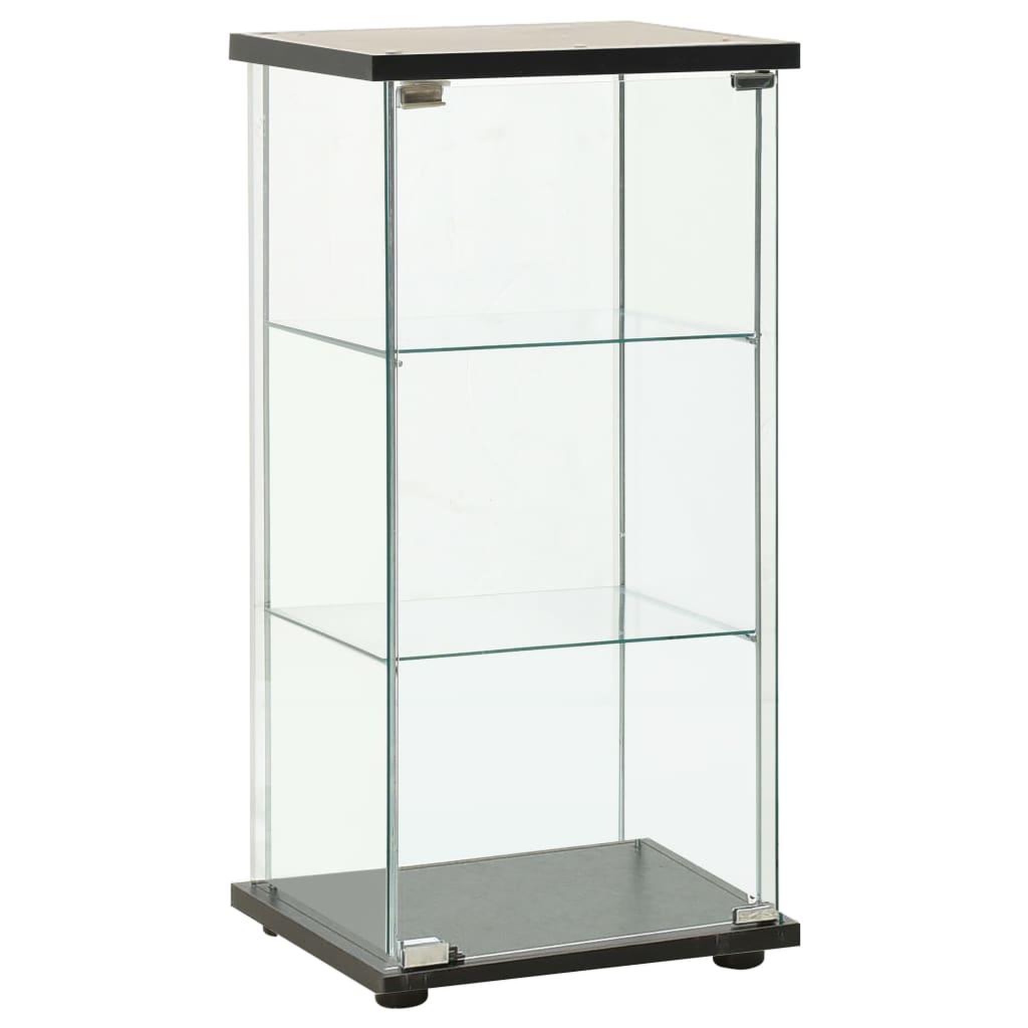 VIDAXL Armoire de rangement Verre trempe Noir