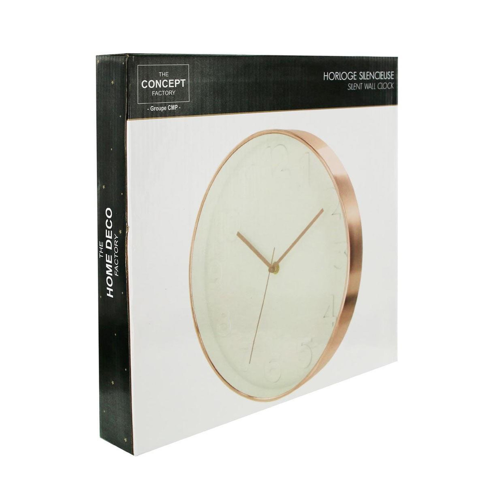 Voir la diapositive 3 : The Home Deco Factory Horloge murale  gold  30cm blanc & cuivre