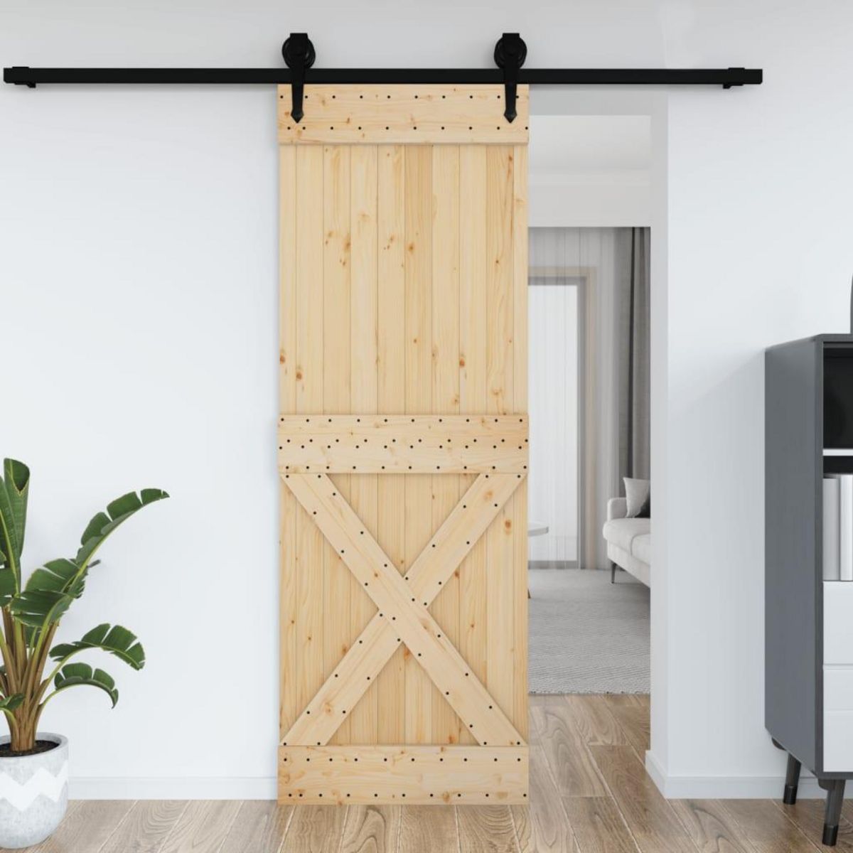 VIDAXL Porte NARVIK 80x210 cm bois massif de pin