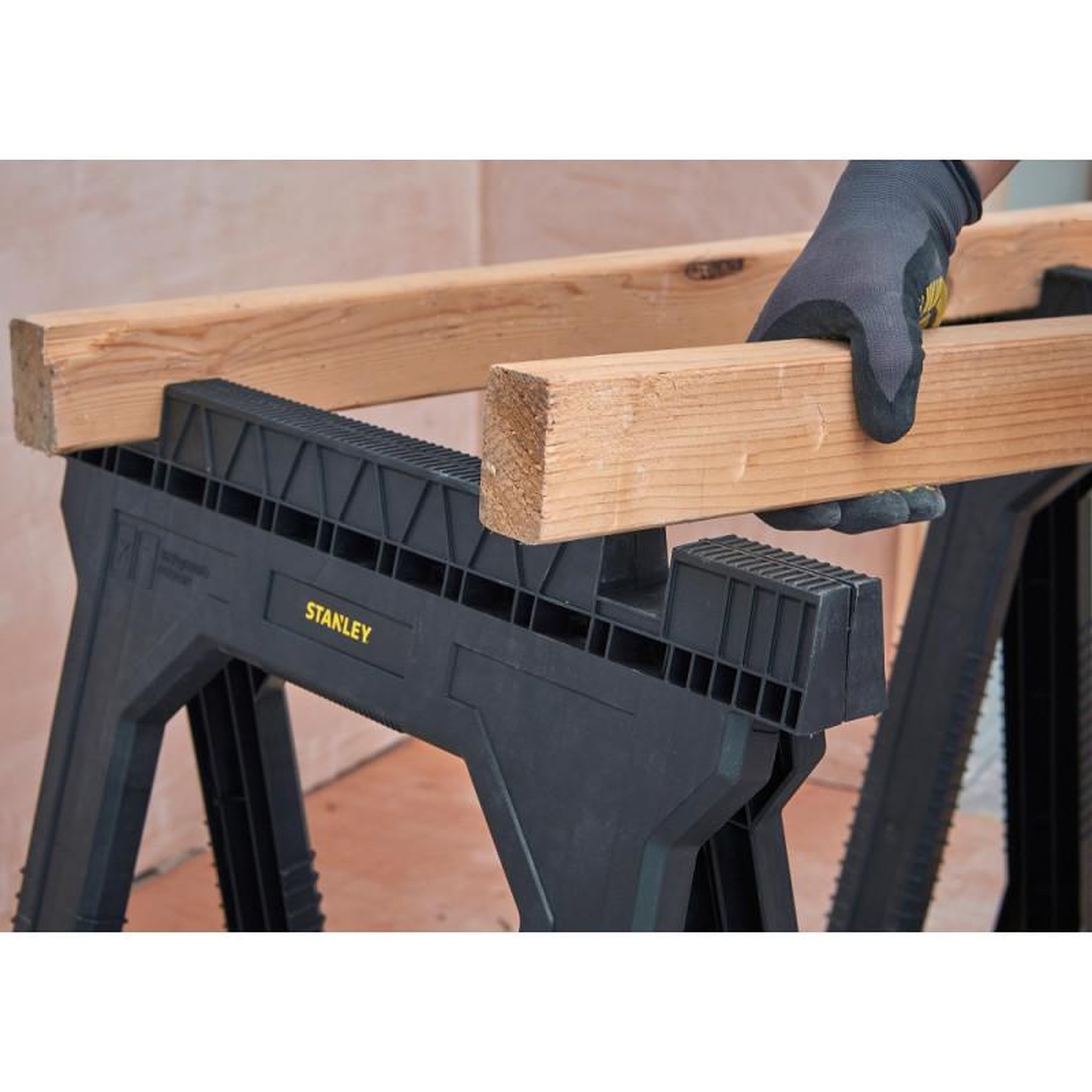 Voir la diapositive 3 : Stanley Lot de 2 tréteaux pliables JUNIOR charge 362kg STANLEY STST1 70355