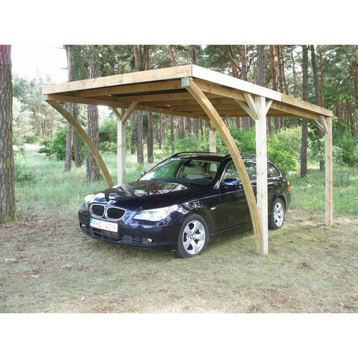 Carport bois traité autoclave - Toit plat - 15,36 m² - TILARAN