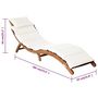 Voir la diapositive 6 : VIDAXL Chaises longues et coussins 2pcs Creme blanc Bois massif acacia