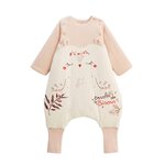 Petit Béguin Turbulette d'hiver en velours avec pieds retroussables et manches amovibles Manouk. Coloris disponibles : Beige