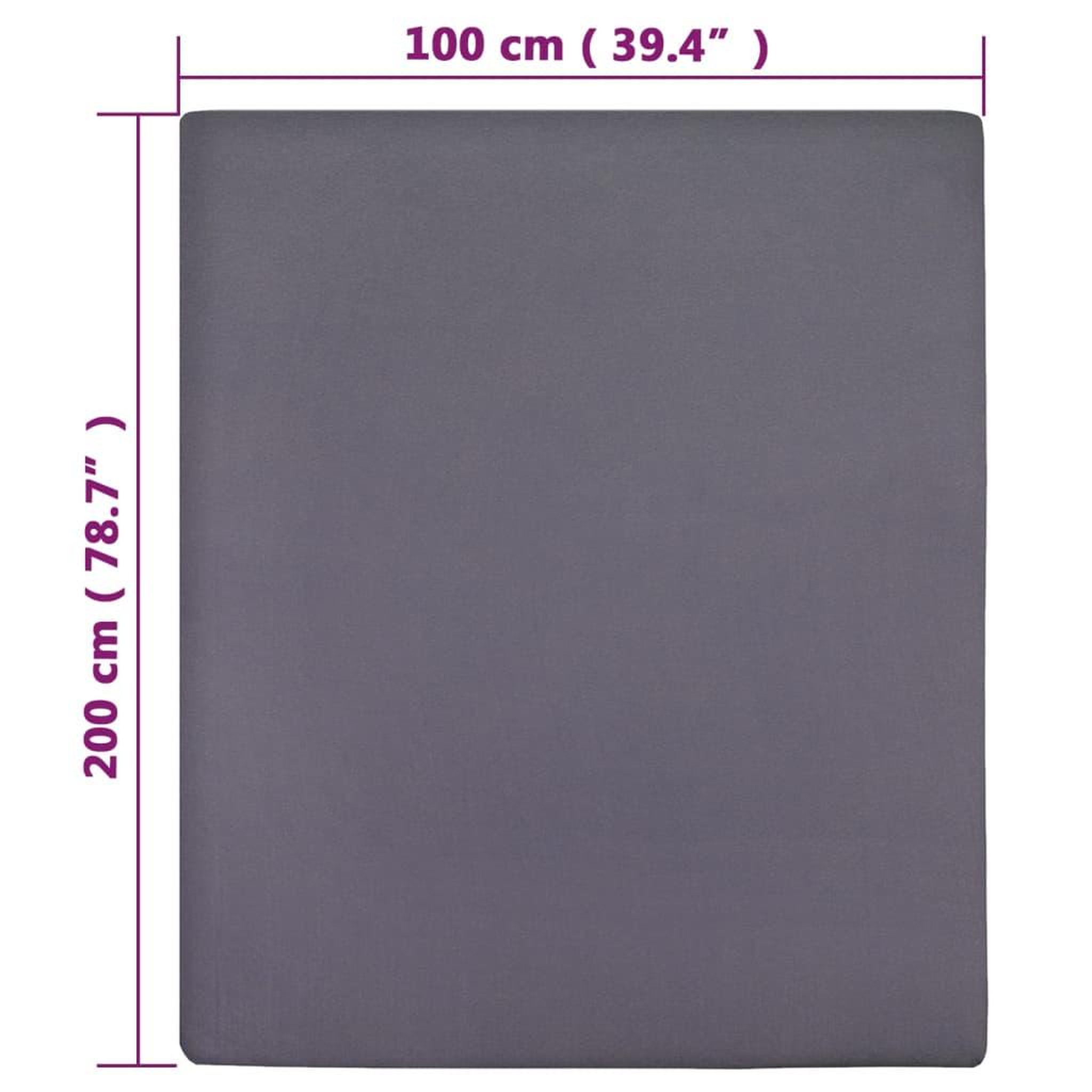 Voir la diapositive 6 : VIDAXL Draps-housses Jersey 2 pcs Anthracite 100x200 cm Coton