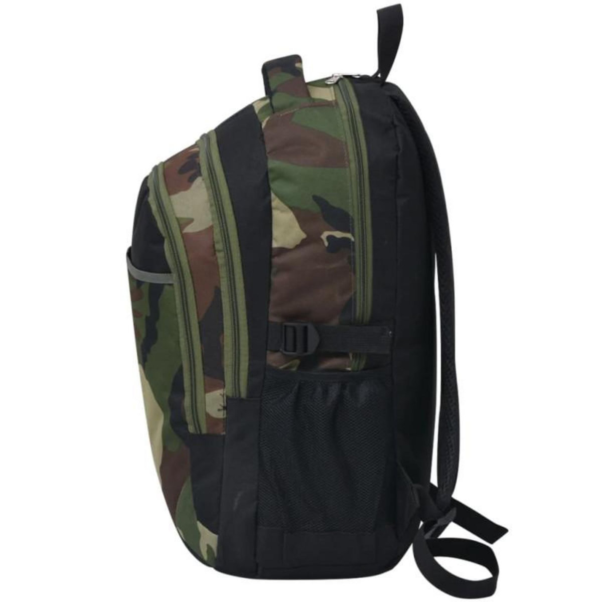 VIDAXL Sac à dos d école 40 L noir et camouflage