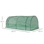 Voir la diapositive 3 : OUTSUNNY Serre de jardin tunnel serre à tomates dim. 2L x 1l x 0,8H m porte zippée enroulable bâche PE acier vert
