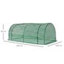 Voir la diapositive 3 : OUTSUNNY Serre de jardin tunnel serre à tomates dim. 2L x 1l x 0,8H m porte zippée enroulable bâche PE acier vert