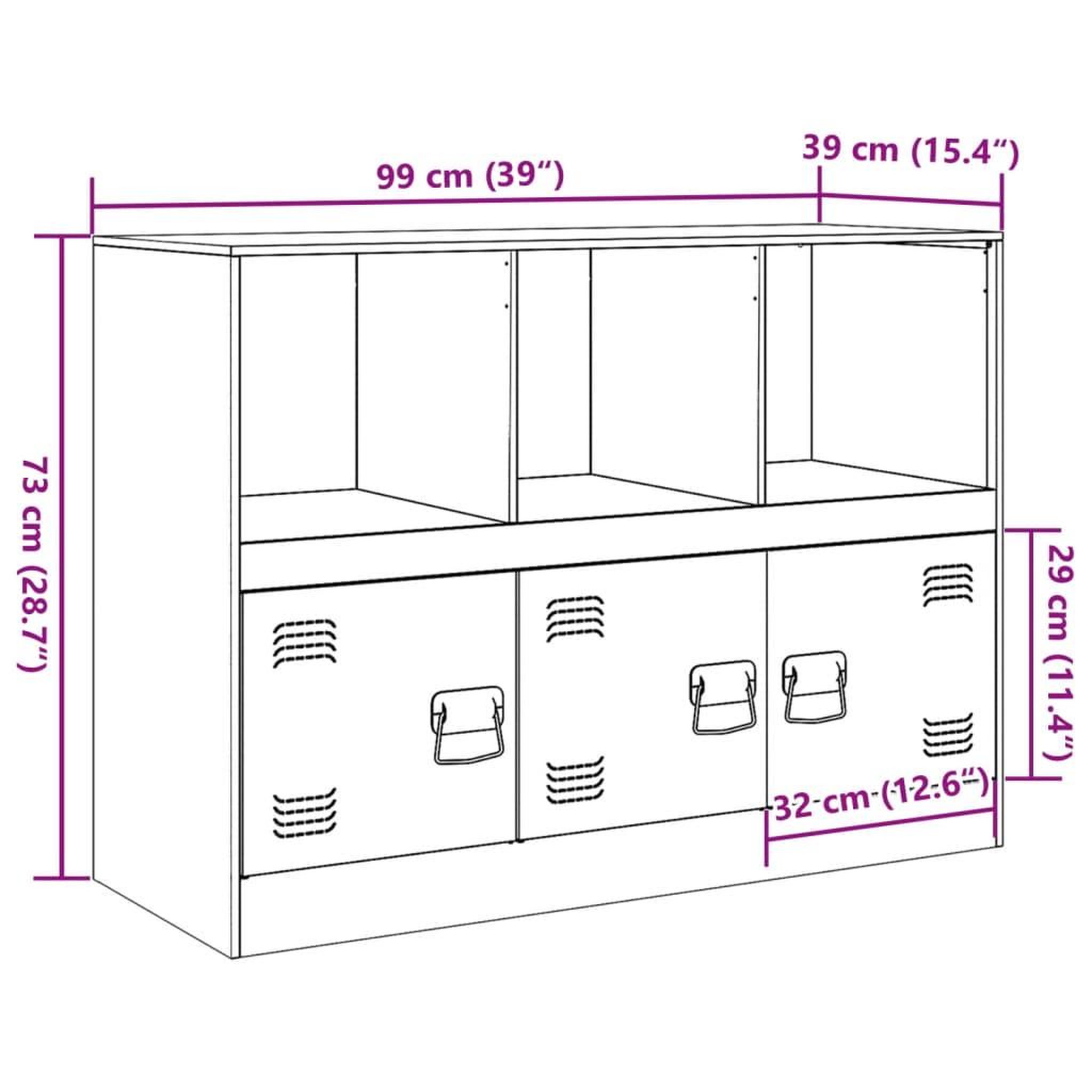 Voir la diapositive 6 : VIDAXL Buffet blanc 99x39x73 cm acier