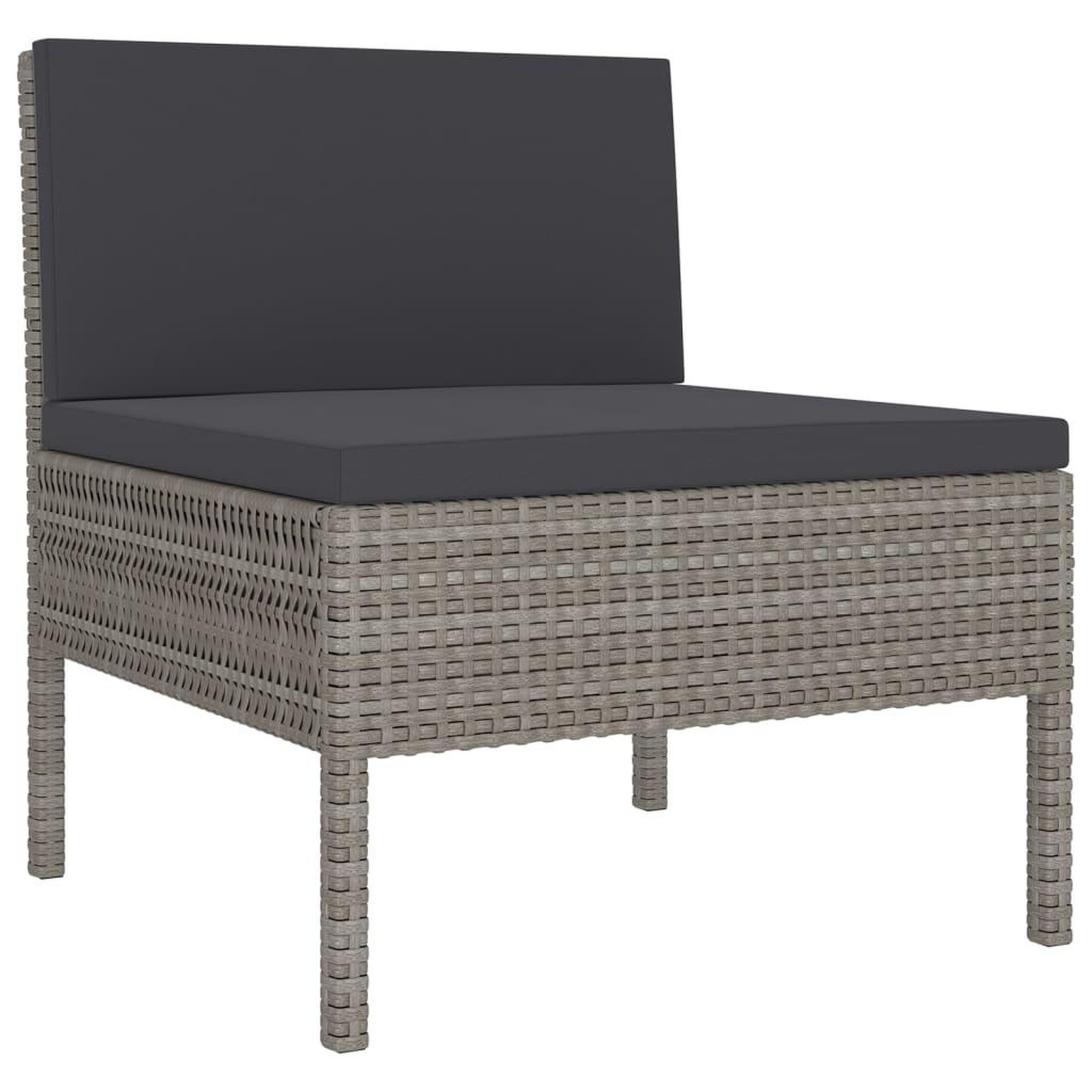 Voir la diapositive 4 : VIDAXL Salon de jardin 8 pcs avec coussins resine tressee gris