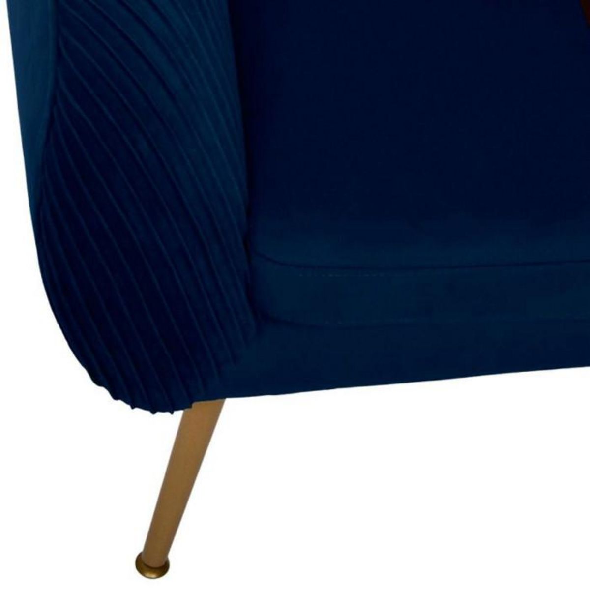ATMOSPHERA Fauteuil Design en Velours  Solaro  78cm Bleu
