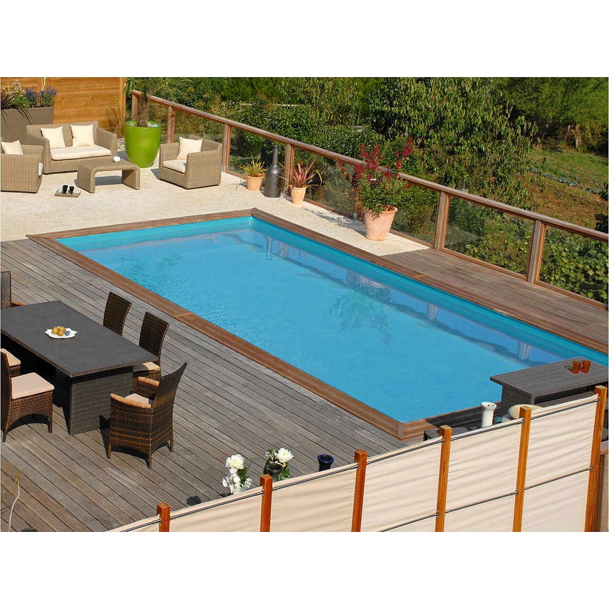 SUNBAY Piscine bois rectangulaire BAHAMAS