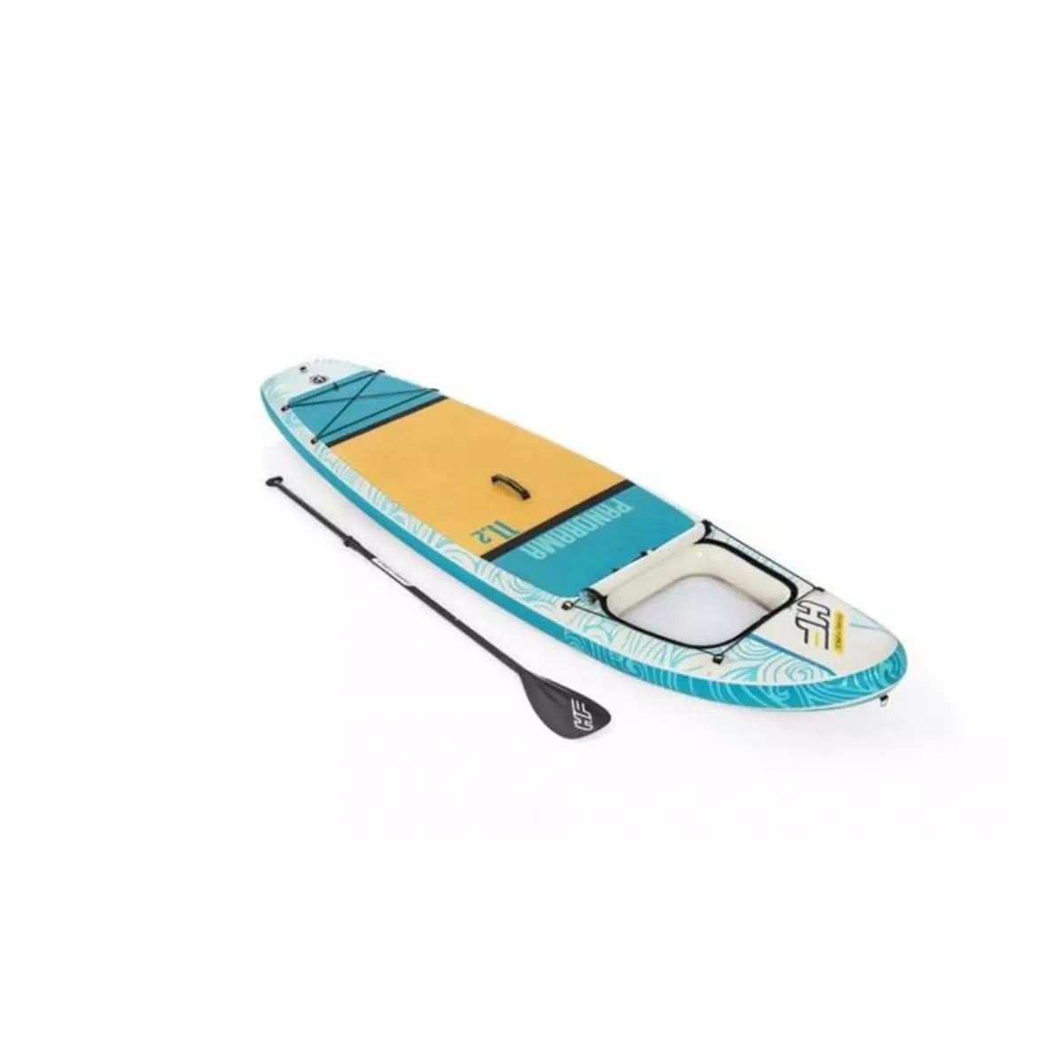 BESTWAY BESTWAY Paddle gonflable Panorama Hydro-force™, 340 x 89 x 15 cm, 150 kg max, fenetre transparent, pompe, leash