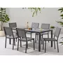 MARKET24 Ensemble repas de jardin : Table 160 cm + 6 chaises - Structure en aluminium - Gris anthracite