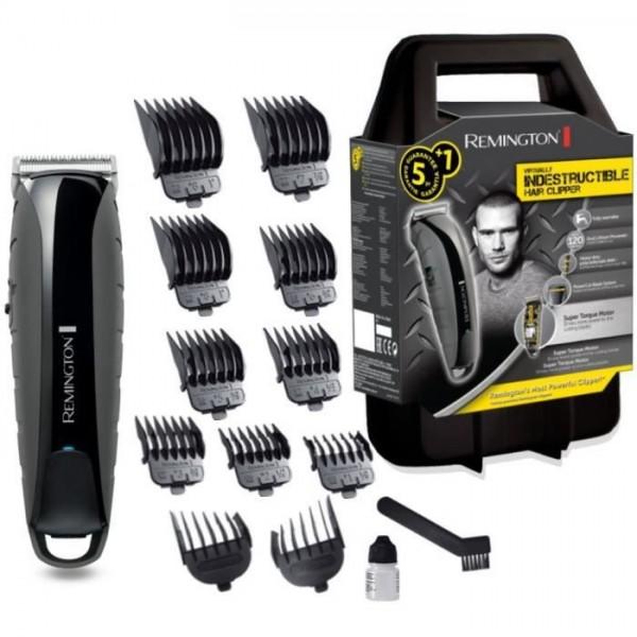REMINGTON Tondeuse a Cheveux  Cheveux Indestructible REMINGTON HC5880 - Lames Acier Japonais Auto-Affûtées - Batterie Dual Lithium