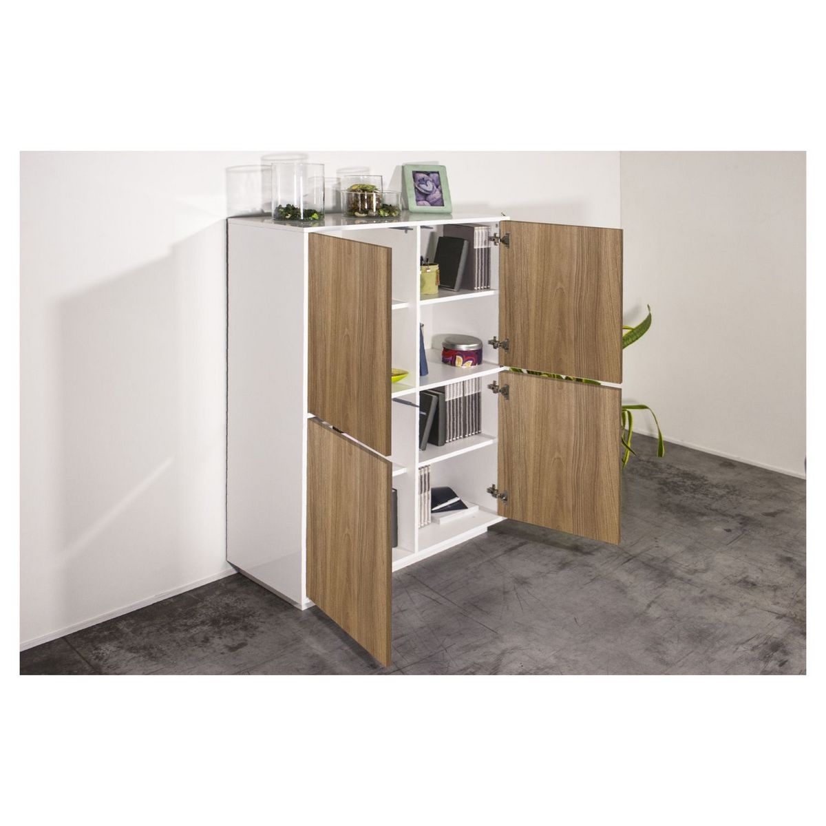 Buffet haut moderne 4 portes 100 cm LUCERA
