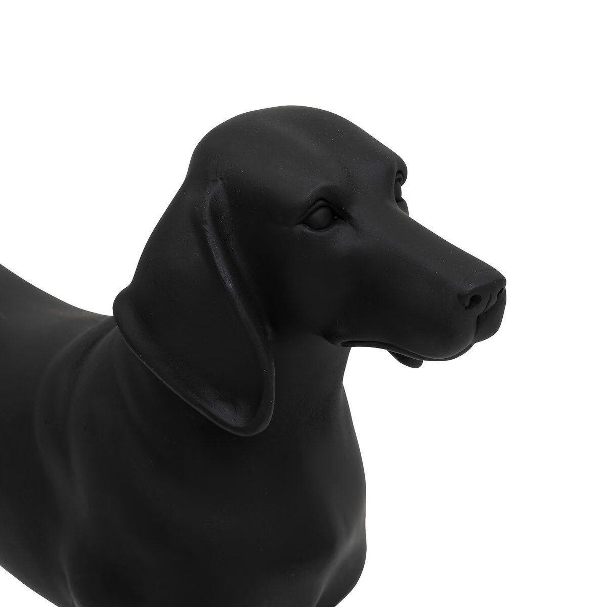 Voir la diapositive 2 : ATMOSPHERA Statuette en résine chien  basset  40cm noir