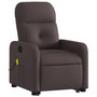 Voir la diapositive 3 : VIDAXL Fauteuil inclinable de massage Marron fonce Tissu