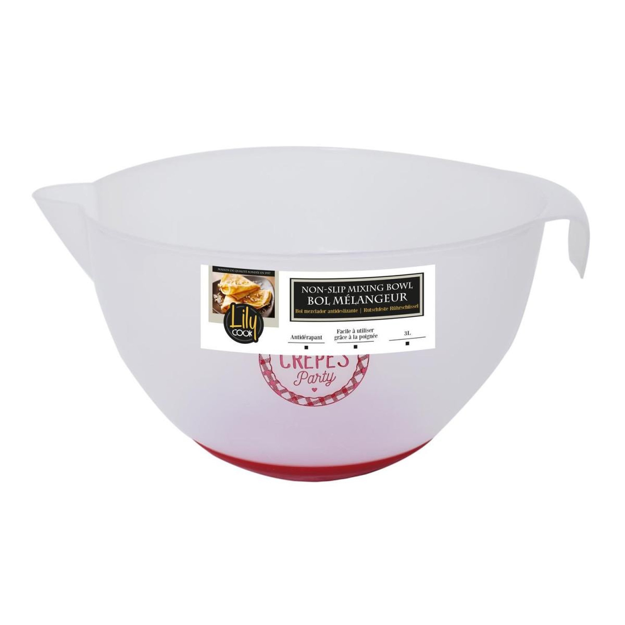 Voir la diapositive 4 : Lily Cook Bol mélangeur  chandeleur  3l transparent