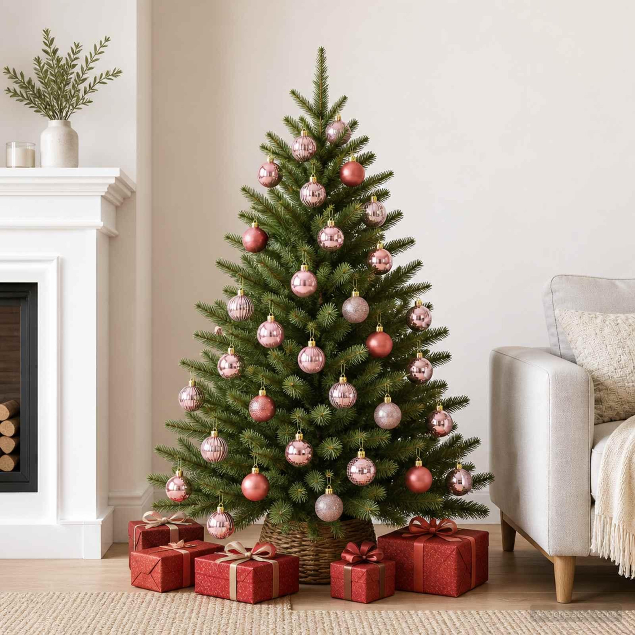 Voir la diapositive 2 : VIDAXL Ensemble de boules de Noël 100 pc Rose et vieux rose 4 cm