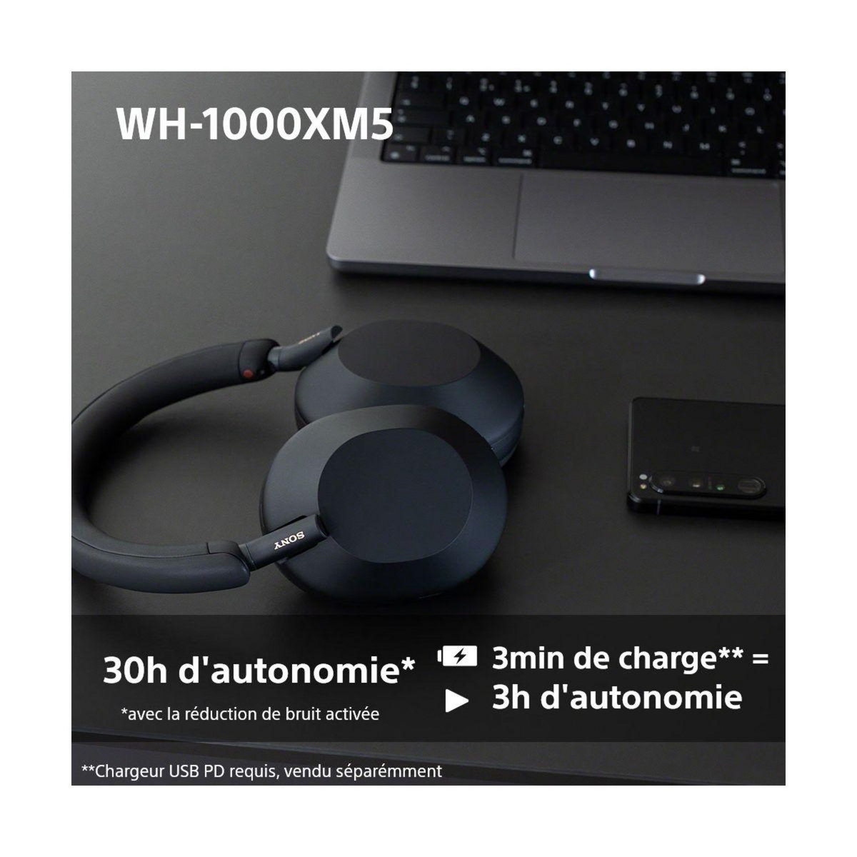 SONY Casque WH-1000XM5 Bleu Minuit