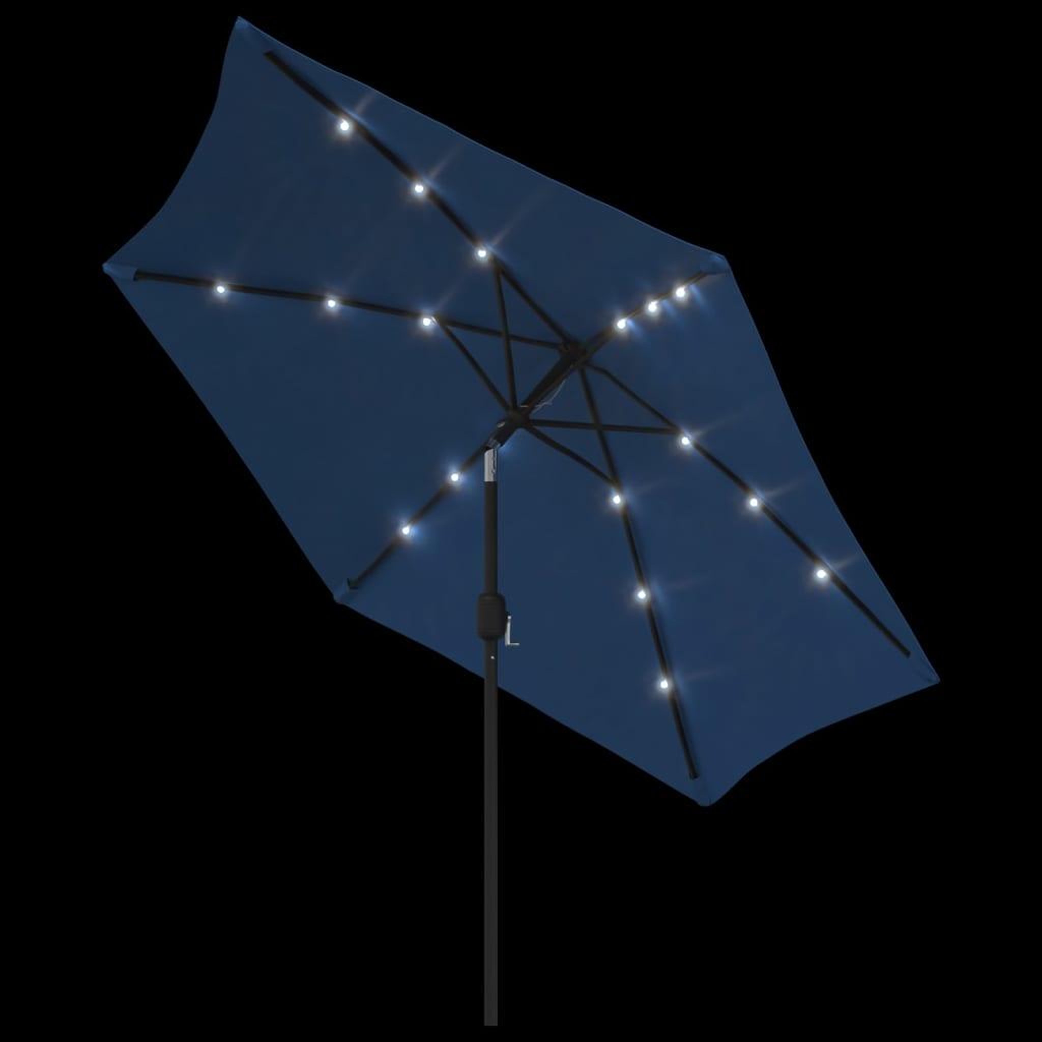 Voir la diapositive 5 : VIDAXL Parasol d'exterieur avec lumieres LED et mat en acier Azure