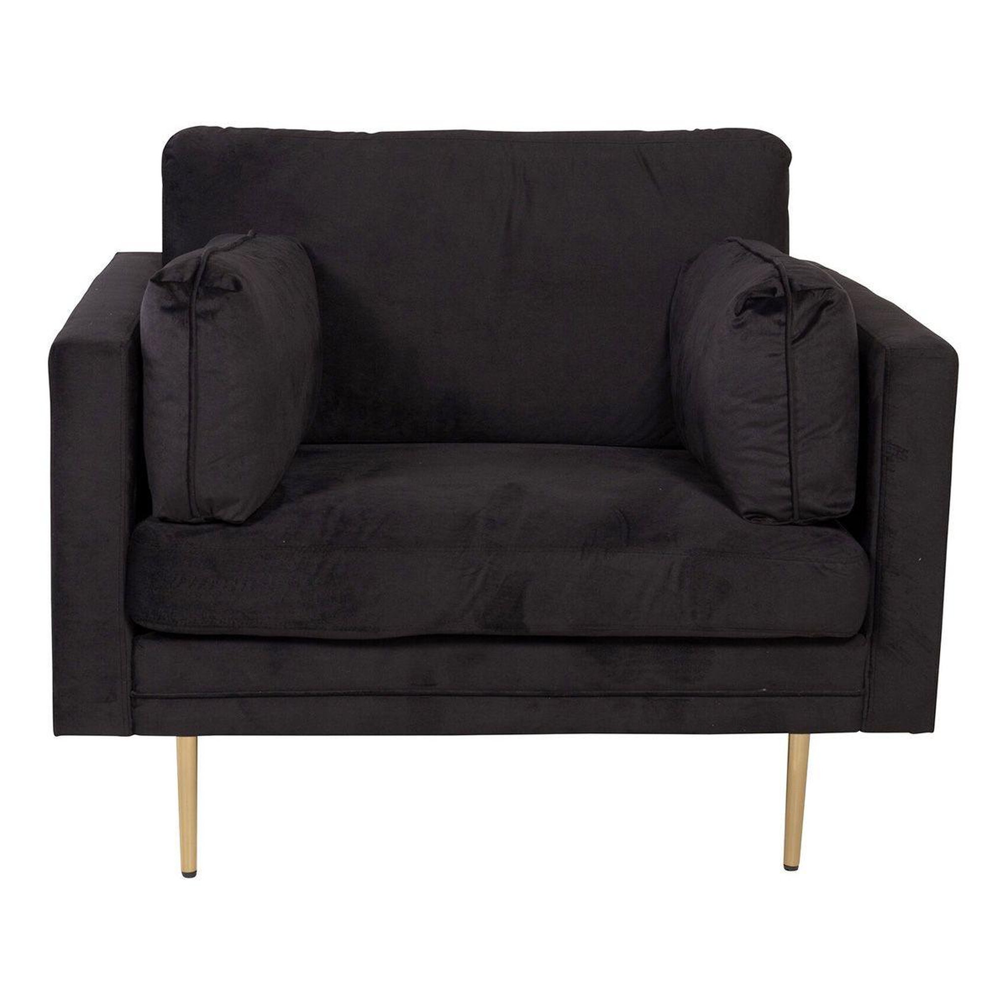 Paris Prix Fauteuil design en velours  boom  110cm noir & or
