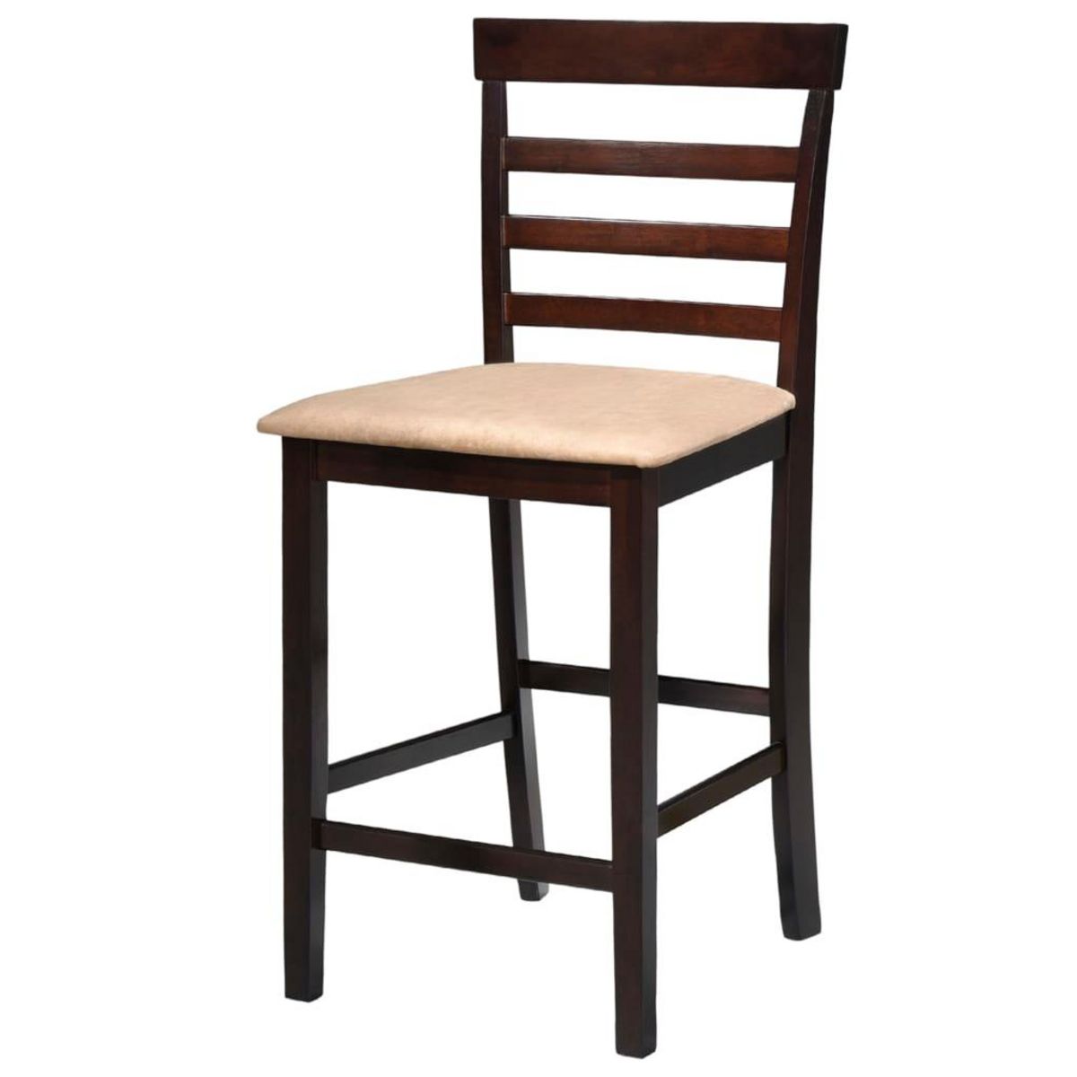 VIDAXL Set table et 4 chaises de bar en bois coloris marron