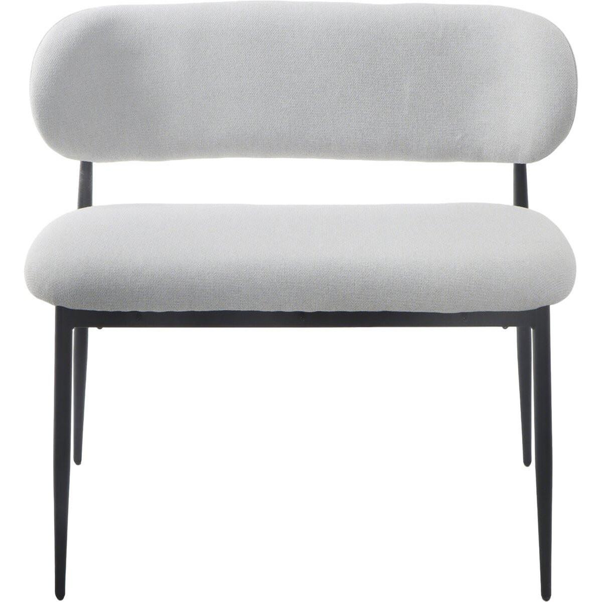 Voir la diapositive 4 : Habitat et Jardin Banc de salle à manger en tissu - 110 cm -  sélène  - 3 places - gris clair et noir