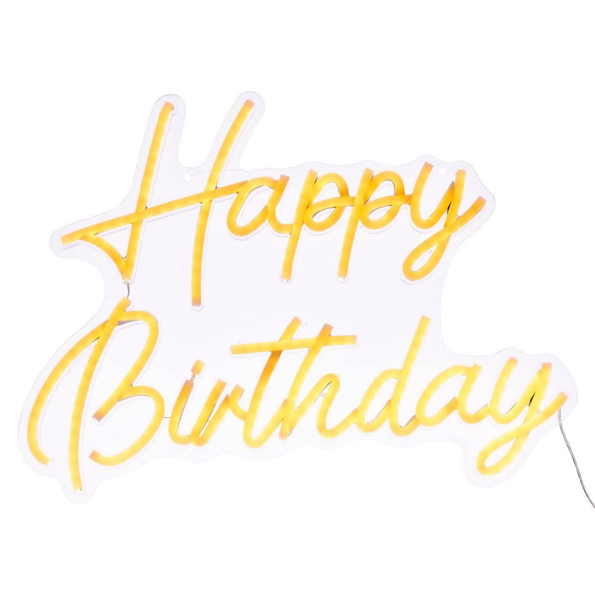 ATMOSPHERA Néon led mural  happy birthday  42cm jaune